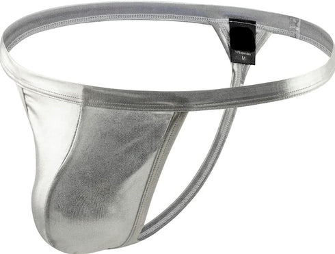 Men's Sexy Silver G-String Underwear, Dynamic Look, Microfiber, Romantic & Everyday Use